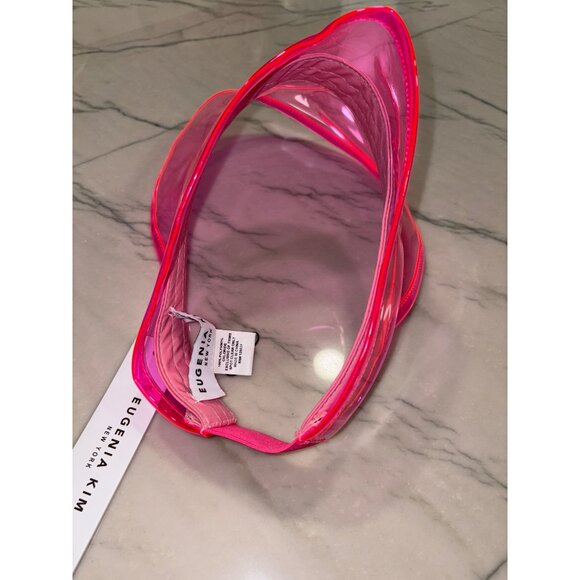 Eugenia Kim Micky Visor in Neon Pink One Size New Womens Plastic PVC Hat Sun